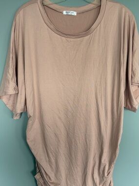 Ekouaer Dusty Rose Short Sleeve Scoop Neck Tee MATERNITY